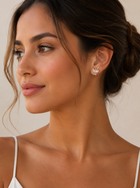 Pave Butterfly Studs in 18K Gold-Plating with Cubic Zirconia