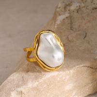 18K Baroque Pearl Statement Ring