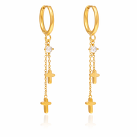 18K Hoop Cross Dangle