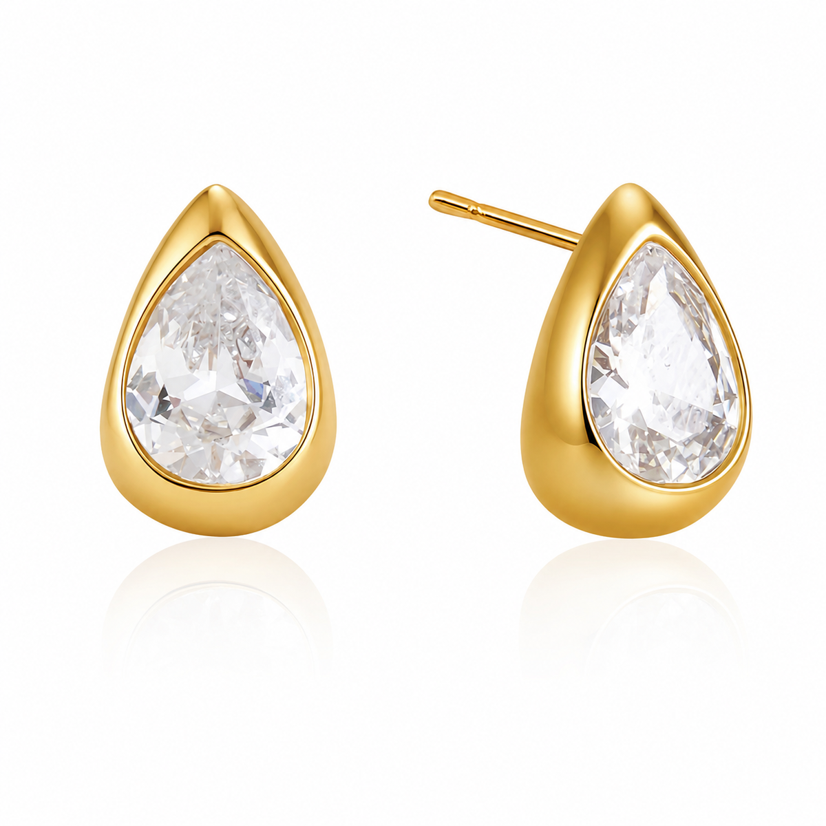 18K Teardrop Studs