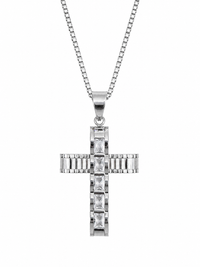 Baguette Cross Men Necklace