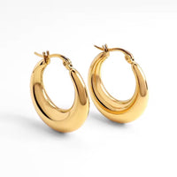 18K Hollow Chunky Hoops