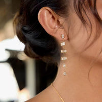 18K Victoria Bezels Dainty Dangling Earrings