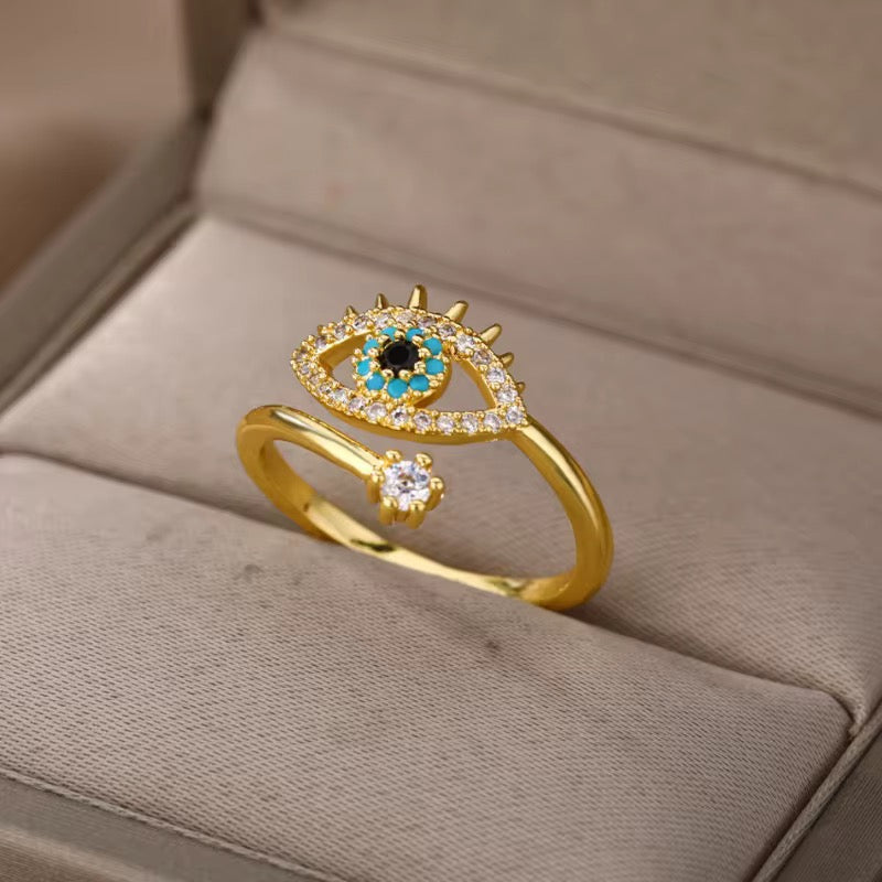 18K Evil Eye Rings