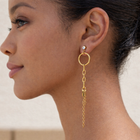 18K Dainty Dana Drop Earrings