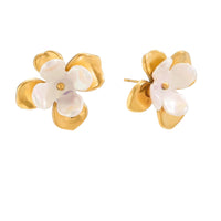 18K 3D Flower Statement Studs