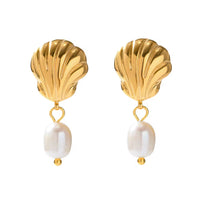 18K Sea Shell Freshwater Pearl