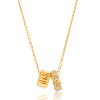 18K 2 Rings Pendant Necklace