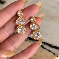 Pave Drops in 18K Gold-Plating with Cubic Zirconia