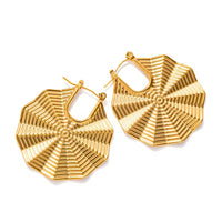 18K Fan-shaped Ruffle Lace Earrings