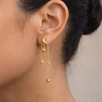 18K Moon Dangle Earrings