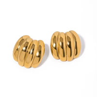 Four Band Studs in 18K Gold-Plating