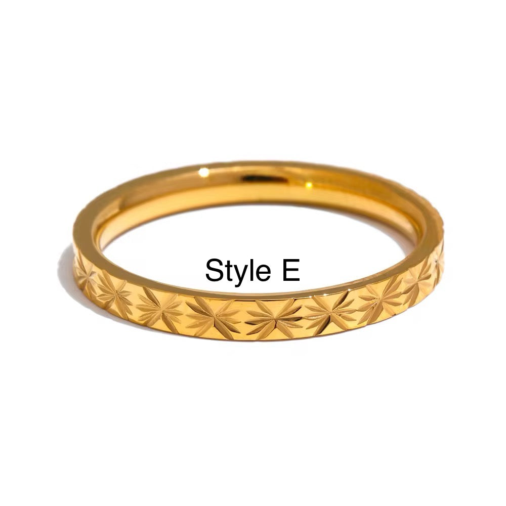 18K Dainty Stackable Rings