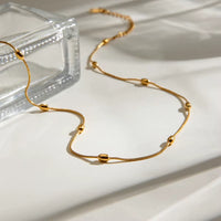 18K Dainty Capsule Dots Necklace