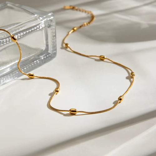 18K Dainty Capsule Dots Necklace