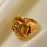 18K Chunky Rose Flower Ring