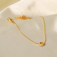 18K Dainty Square CZ Bracelet