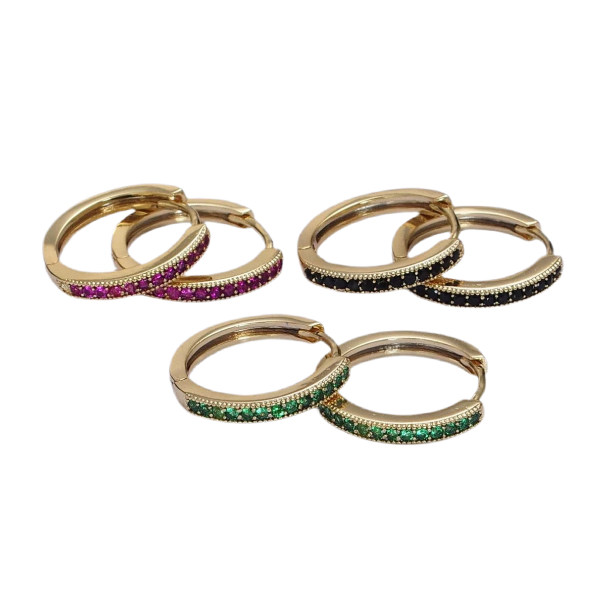 Classic Pave Hoops in 24K Gold-Filled with Cubic Zirconia
