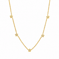 18K Dainty Stars CZ Necklace