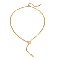 18K Snake Wrap Herringbone Necklace
