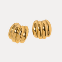 Four Band Studs in 18K Gold-Plating