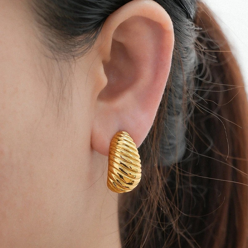 18K Chubby Caterpillar Earrings