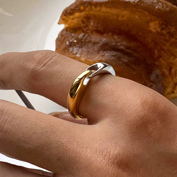 Two Tone Intertwined Ring