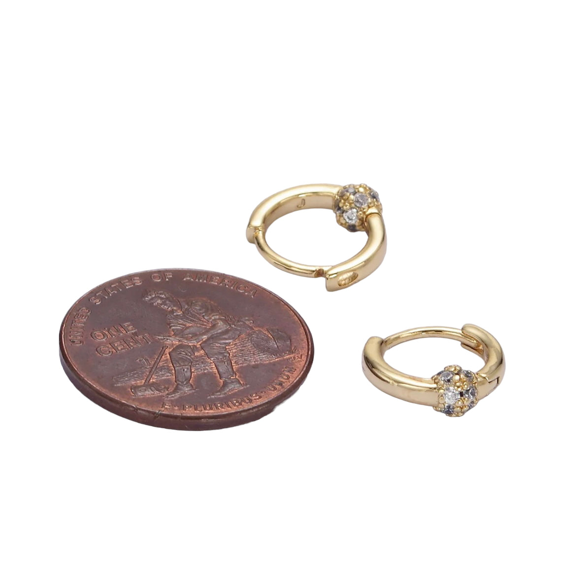 14K Gold Filled 10mm Shambala Cartilage Huggie Earrings
