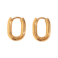 18K Classic Oval Huggie Earrings