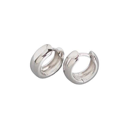 Silver Minimalist Huggie Earrings