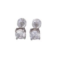 Silver Classic Round Bezel Studs