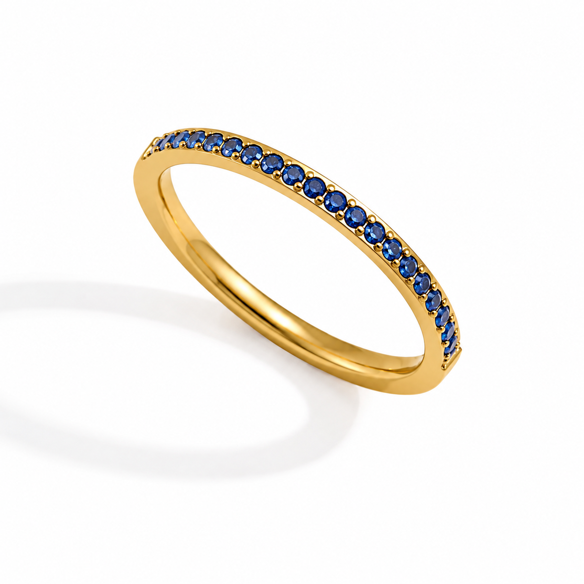 18K Dainty Sapphire Eternity Band