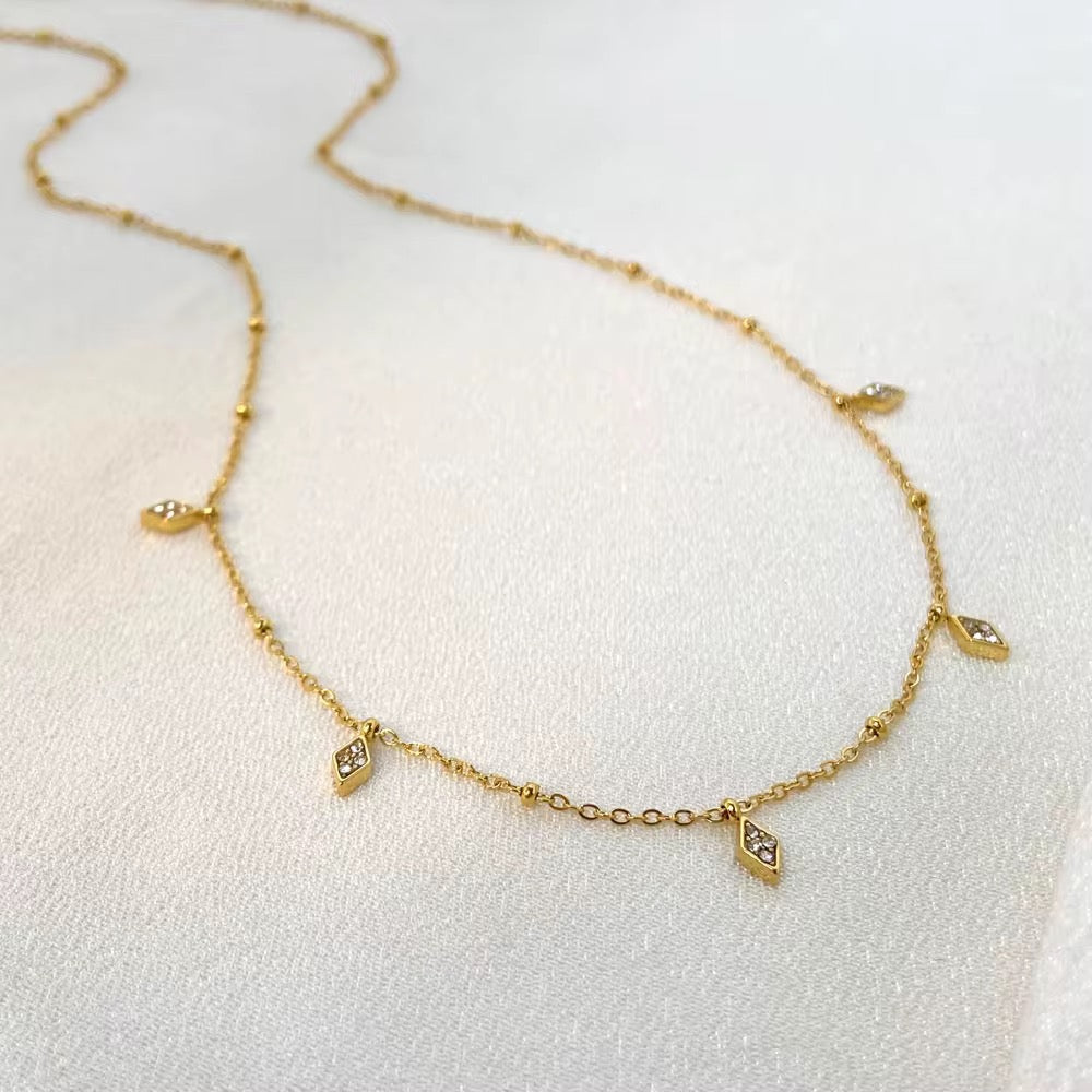 18K Dainty Diamond Necklace