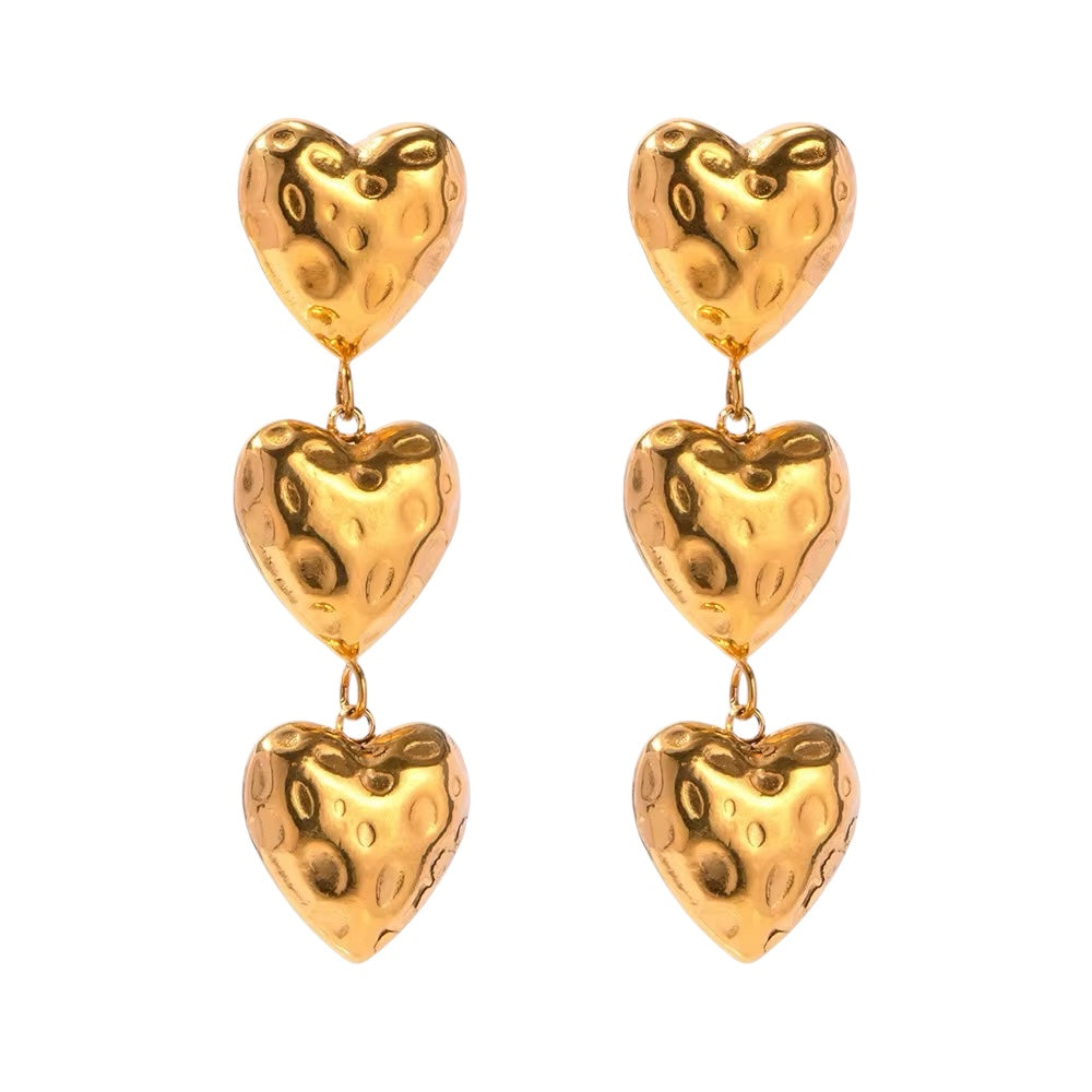 Vintage Heart Long Pendant in 18K Gold-Plating