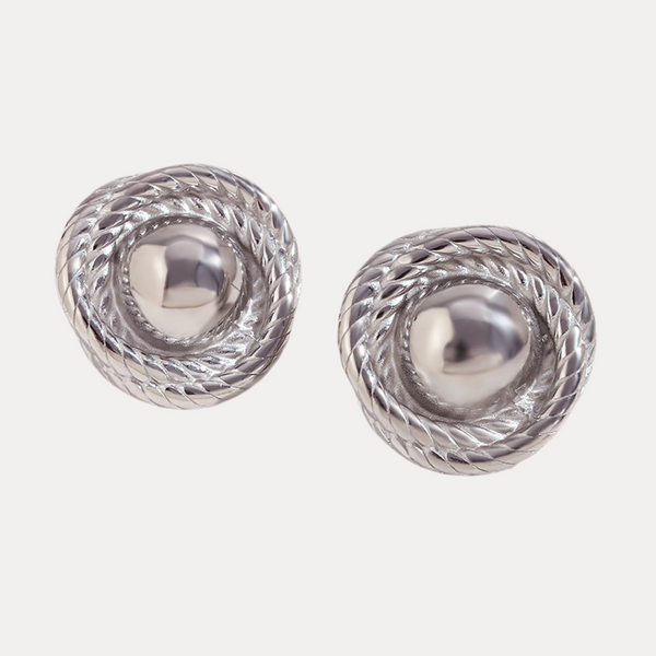 Vintage Round Studs in 18K Gold-Plating and Silver