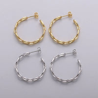White Gold Filled Dainty Chain Link Hoops