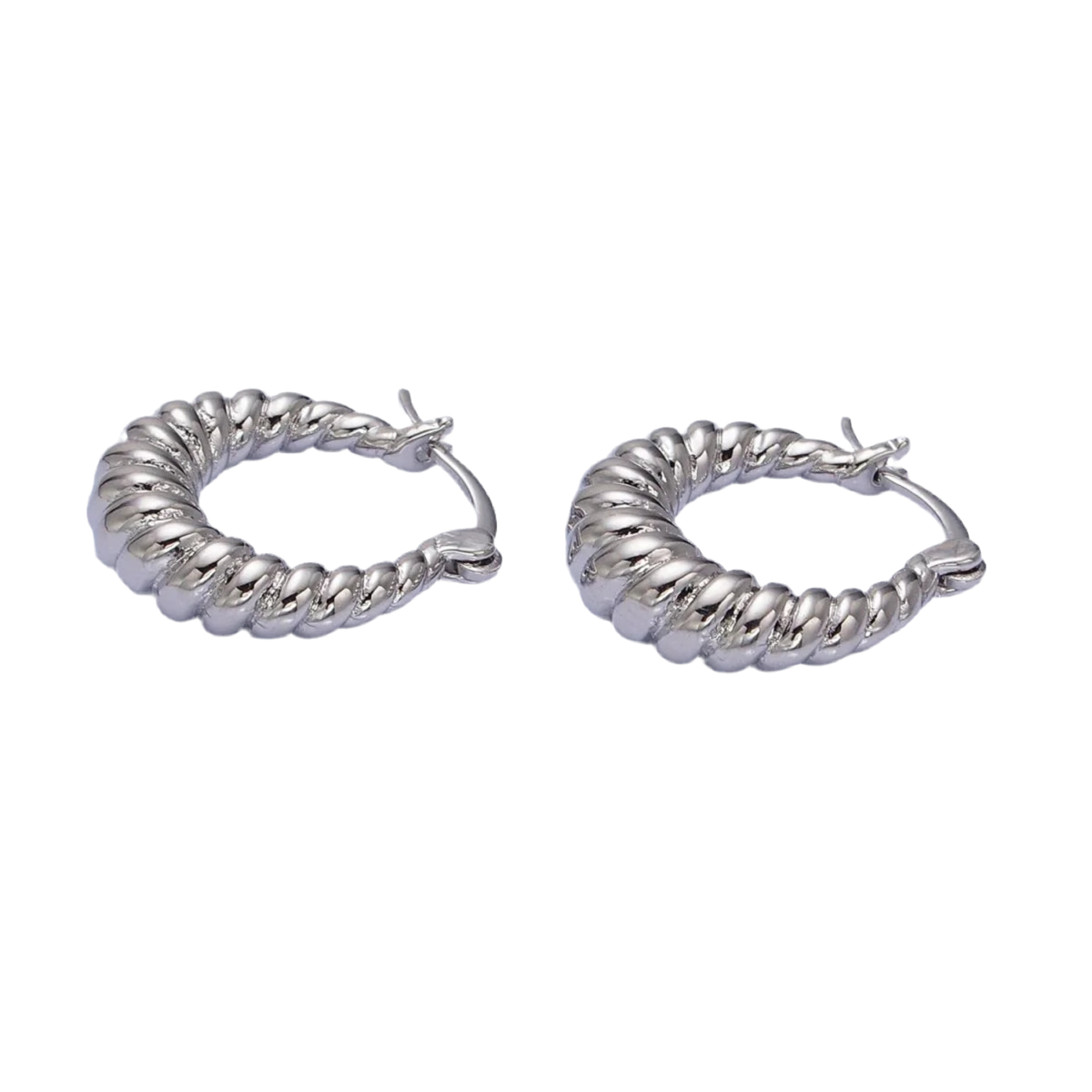 White Gold Filled Medium Croissant Earrings