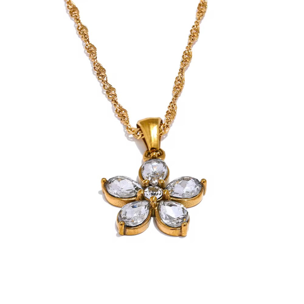 18K Star Flower Necklace