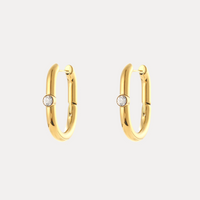 Classic U Hoops in 18K Gold-Plating with Cubic Zirconia