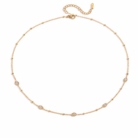18K Dainty Marquise CZ Necklace