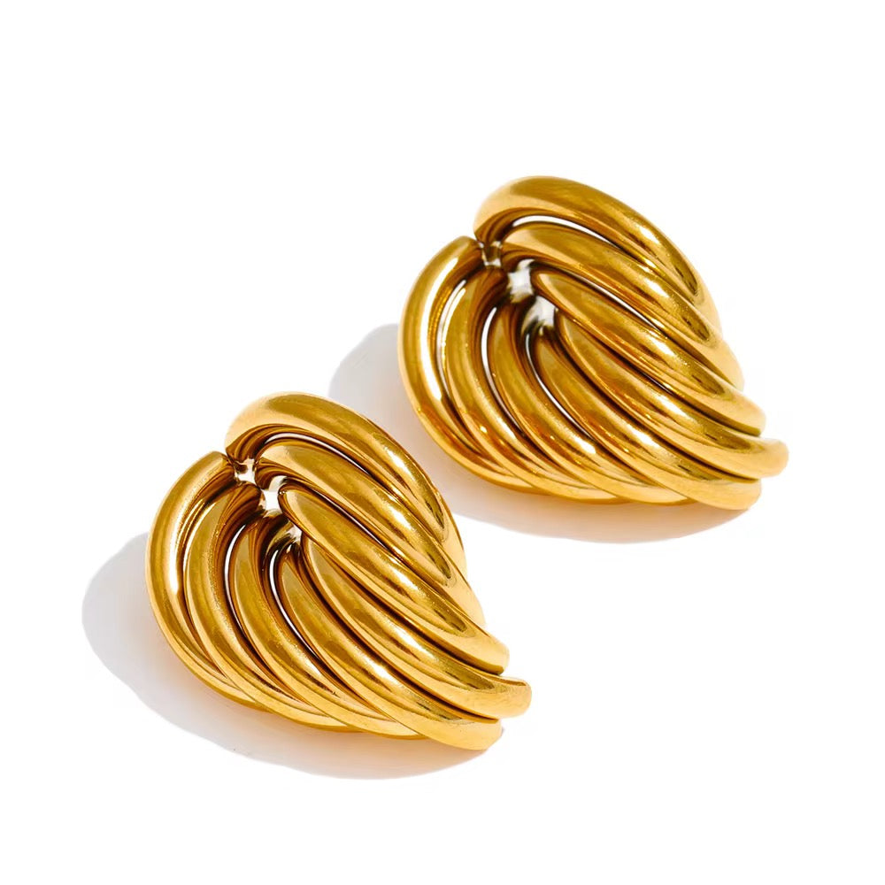 18K Statement Leaf Earrings