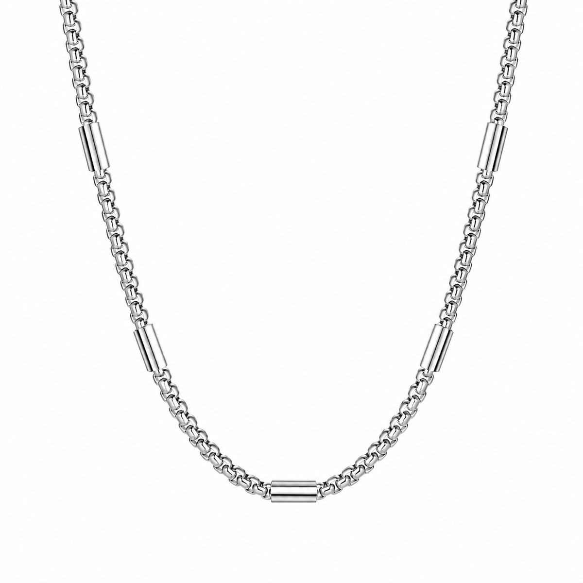 Silver Capsule Chain Necklace
