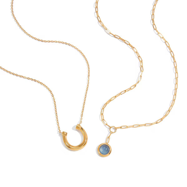 Equestrian Horse Shoe Necklace Set