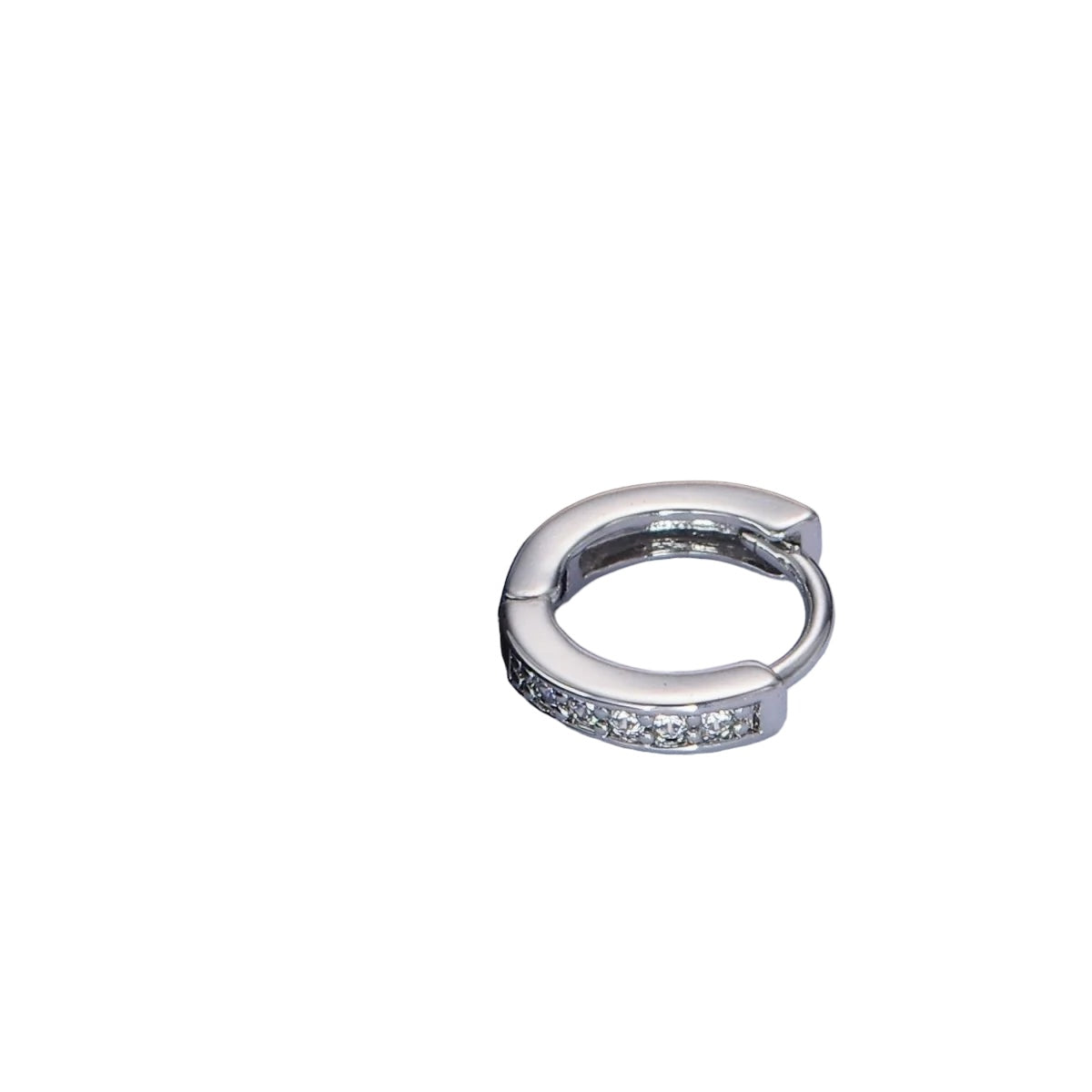 White Gold Filled 8mm CZ Lined Cartilage Huggie