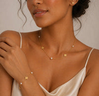 18K Lana Pearl Clover Necklace