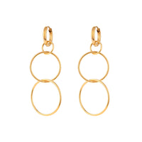 18K Triple Hoop Dangle Earrings