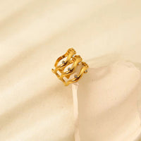 18K Triple Band Cz Ring