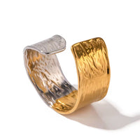 Two tone textured open rings