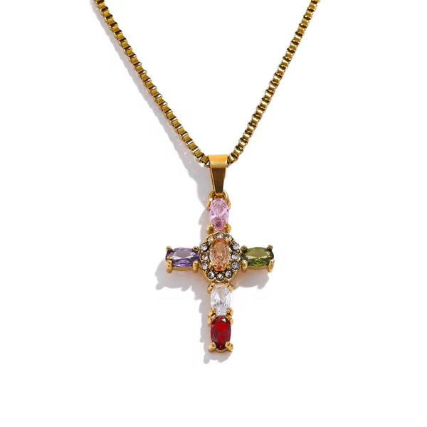 Cross Baguette Necklace