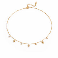 18K Dainty Cross Charm Necklace